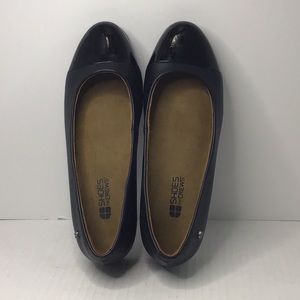 NWOT Shoes for Crews, Darcy, slip resistant, black leather,patent tip dress shoe